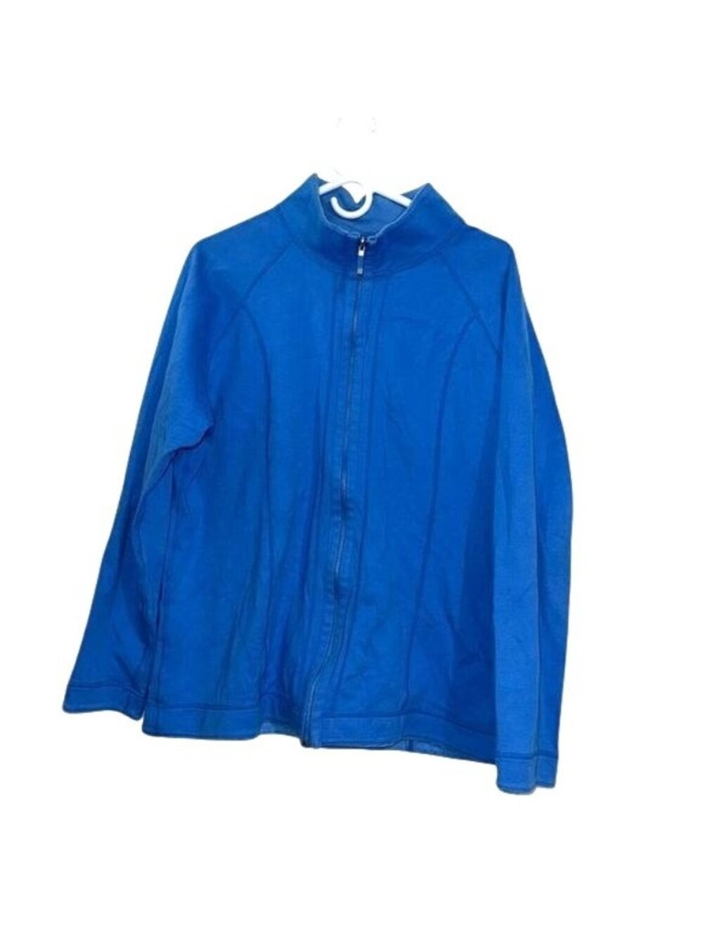 Reversible Blue Full-Zip Jacket Womens M Lightweight Long Sleeve Cotton Casual W